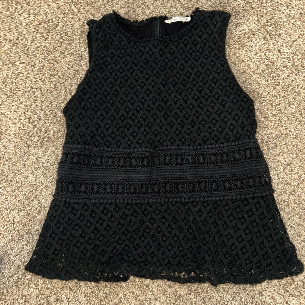 Hazel Black Sleeveless top